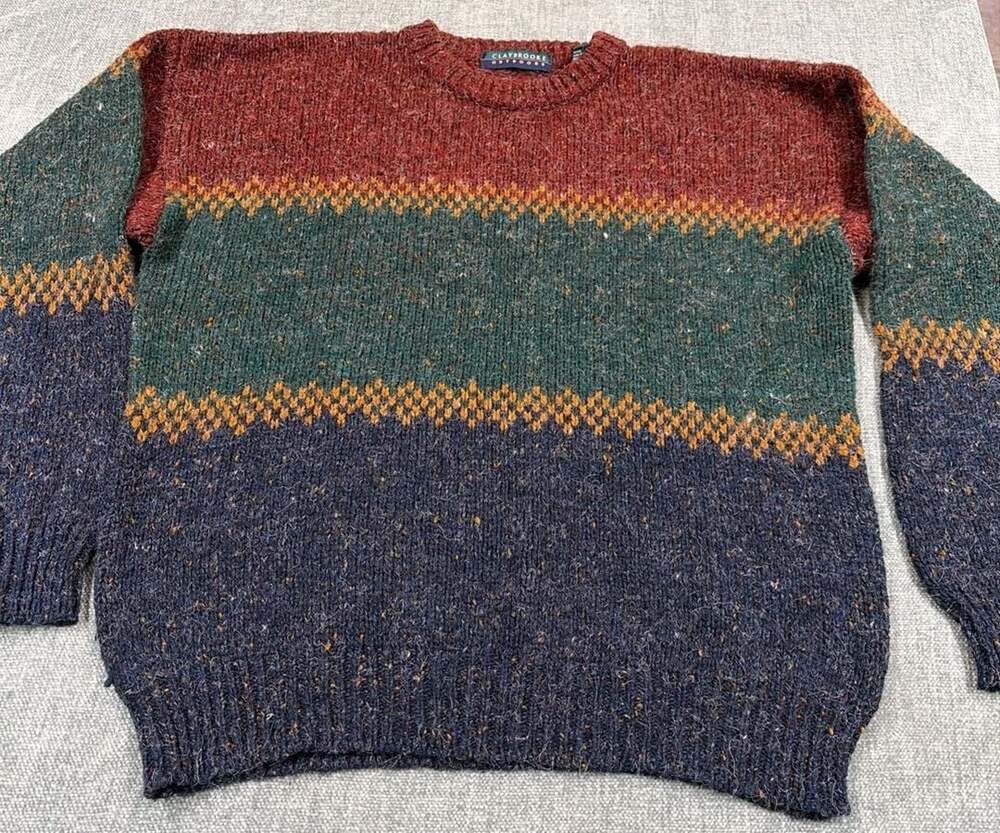Claybrooke Outdoors Vintage Colorblock Knit Sweater Size Large